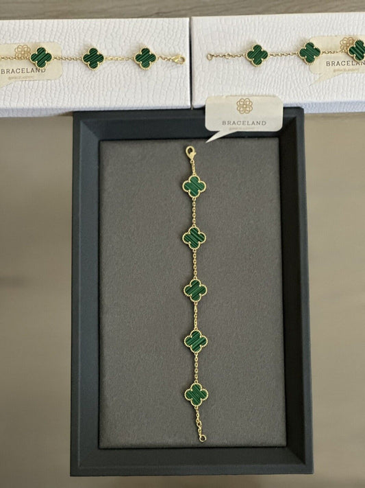 Alhambra Bracelet Emarald Green in 18k Gold